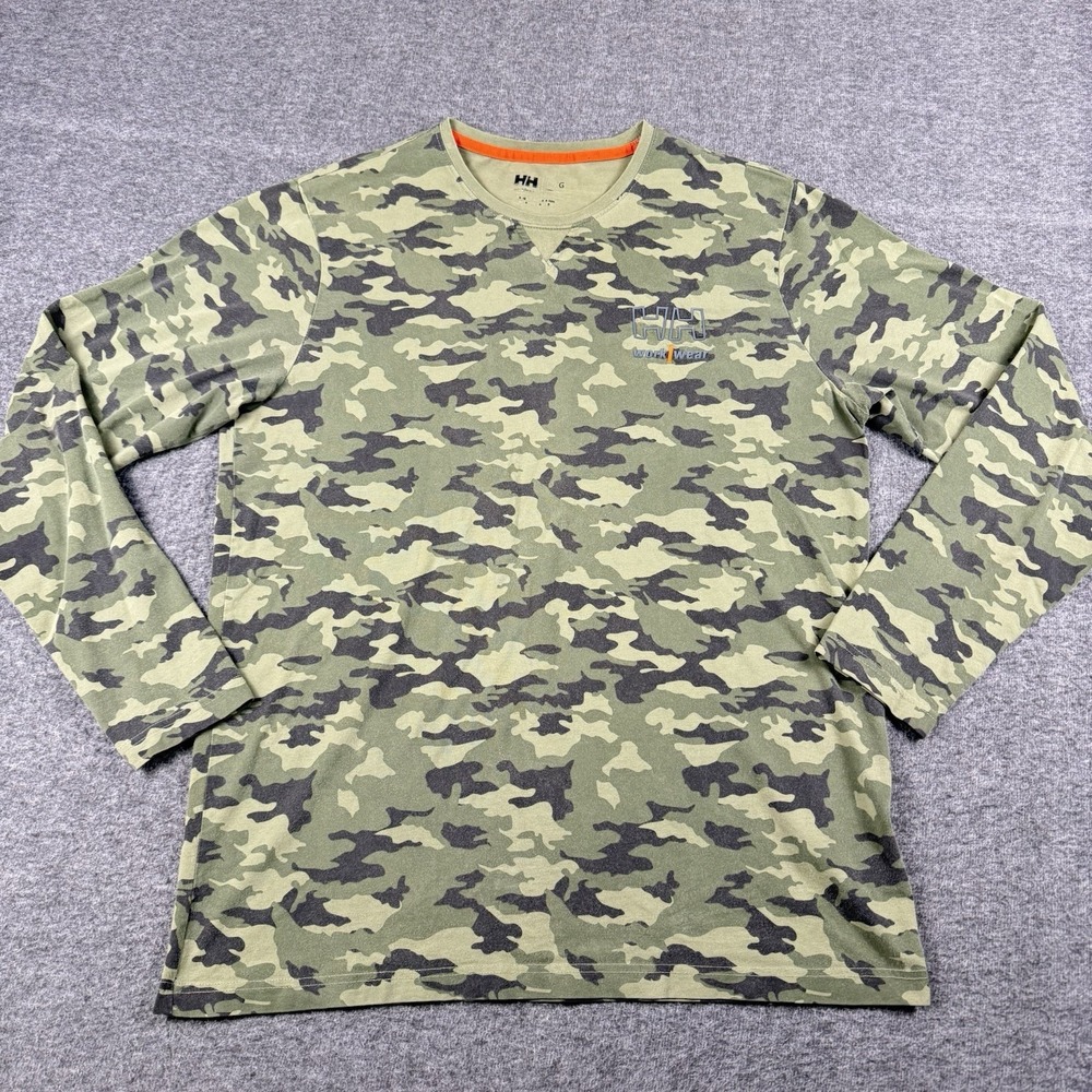 Helly Hansen Shirt Mens XL Camo Workwear Longsleeve EVO Kensington HH Hiking